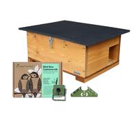 Green Feathers Handmade Wooden Hedgehog House with 1080p HD Wifi Camera, UK Power Supply, Staggered Entrance with Secure Roof (Wifi Camera & Hedgehog House)