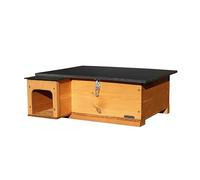 Green Feathers Hedgehog House- Golden Brown With Anti Bacteria Coating, Predator Proof Outdoor Habitat, Eco Friendly Roof And Solid Wood Floor- Hedgehog House Only