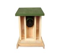 Green Feathers Solar Powered WiFi Camera Wooden Bird Feeder Kit - L50xW14.2xH32.2 cm Green Feathers Multicolor