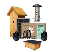 Green Feathers Solar WiFi Camera Bird & Hedgehog Rewilding Pack - L53xW36xH22 cm in Light Tan Green Feathers Light Tan