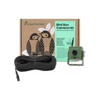 Green Feathers WiFi Birdbox Camera, 1080p HD Smart Camera with Recording and Night Vision, Garden Wildlife Camera for Bird Watching, Wildlife Viewing on Phone and Tablet- 20m Kit