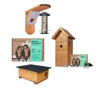Green Feathers WiFi Camera Bird & Hedgehog Rewilding Pack - L53 x W36 x H22 cm in Light Tan Green Feathers Light Tan