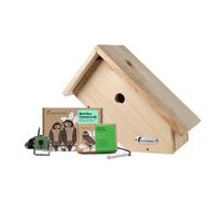 Green Feathers Bird Box Camera HD w/ Wi-Fi Connection (3rd Gen) and 45 Degree Box Deluxe Bundle, Multi