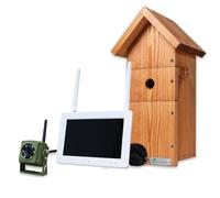 Green Feathers Wireless HD Bird Box Camera & Portable Screen Pack, Watch Footage Of Nesting Birds In Real Time On The Included 7" Portable Monitor (Wireless Camera & Screen Starter Pack)
