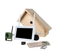 Green Feathers Wireless HD Bird Box Camera & Portable Screen Pack, Watch Footage Of Nesting Birds On The Included 7" Portable Monitor (Wireless Camera & Screen Side View Box Complete Pack)