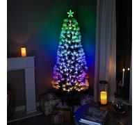 Green Fibre Optic Christmas Tree with Remote Control and Multi Coloured Fibre Optic Lights 4FT-7FT (4FT)