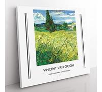 Green Field By Vincent Van Gogh Exhibition Museum Classic Painting Canvas Wall Art Print Ready to Hang, Framed Picture for Living Room Bedroom Home Office Décor, 35x35 cm (14x14 Inch)