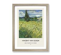 Green Field By Vincent Van Gogh Exhibition Museum Painting Framed Print | A4 Oak Framed Wall Art | Ready to Hang | Modern Historical Picture | Living Room Bedroom Lounge Office