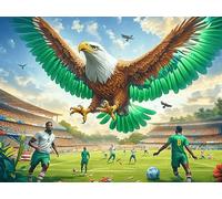 Green Field Clear Sky Flying Bald Eagle 300 PCS/40x28cm Jigsaw Puzzle Bundle Colorful Fantasy Wildlife Family Puzzle Lovers Fun Family Game Mindful Activity Spring Gift Precision Cut Cardboard 300