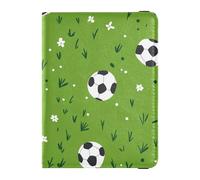 Green Field Football Leather Document Organizer Holder Accessories Card Holder Passport Case Lightweight