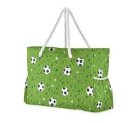 Green Field Football Sandproof Bag Carry On with side pocketes Tote Bag Portable with cup holders on the side