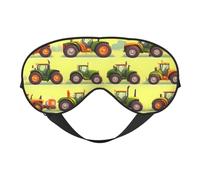 Green Fields Farming Machine Eye Mask, Sleep Mask for Men Women 100% Blackout, No Pressure On Eyes, Soft & Breathable
