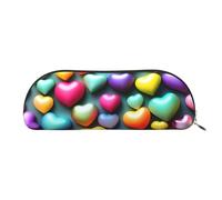 Green Fields Farming Machine Print Cosmetic Bags For Women,Receive Bag Makeup Bag Travel Storage Bag Toiletry Bags Pencil Case, Colorful Rainbow Hearts, One Size