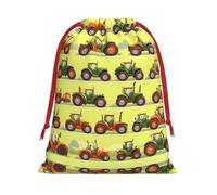 Green Fields Farming Machine Print Drawstring Gift Bag,Party Gift Bags,Reusable Christmas Drawstring Wrapping Bags