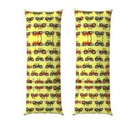 Green Fields Farming Machine Print Long Body Pillowcase 20x54in,Super Soft And Breathable Long Body Pillowcase With Zipper