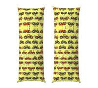 Green Fields Farming Machine Print Long Body Pillowcase 20x54in,Super Soft And Breathable Long Body Pillowcase With Zipper