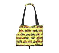 Green Fields Farming Machine Print Pet Tote Bag,Portable Small Dogs Pet Tote Bag For Subway, Walking, Hiking