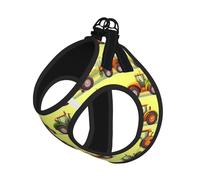 Green Fields Farming Machine Print Reflective No Choke Pet Vest Harness,Adjustable Soft Padded Dog Harness With Easy Control Handle