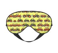 Green Fields Farming Machine Print Sleep Eye Mask Comfortable with Adjustable Strap Soft Shade Blackout Eye Cover Blindfold