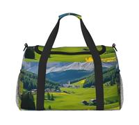 Green Fields for Spring Inspiration Waterproof Weekender Bags Duffel Bag Large Carry On Hand Luggage Bags Foldable Tote Bag for Travel Sports Gym Dance