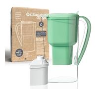 Green Filter Jug with Low Emission Water Filter Resin-Free Adds Magnesium Made in Europe pH 9 Capacity 1.4 Litres Hydrogen and Provides Magnesium Removes Metals ALKANATUR