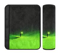 Green Firefly Light Minimalist 2 Pack Shoulder Strap, Protects Your Neck and Shoulders, seat Belt pad for Backpack