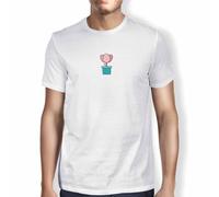 Green Fish, Basic Men's T-Shirt 100% Cotton Regular Fit Digital Icon Printed Size L White, White, L