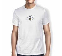Green Fish, Basic Men's T-Shirt 100% Cotton Regular Fit Digital Icon Printed Size L White, White, L