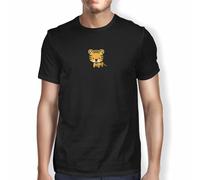Green Fish, Basic Men's T-Shirt 100% Cotton Regular Fit Digital Icon Printed Size M Black, Black, M