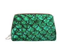 Green Fish Scales Makeup Organizer, Travel-Friendly Toiletry Pouch for Cosmetics, Skincare, Accessories