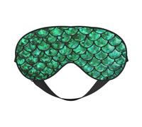 Green Fish Scales Print Functionality Cozy Eye Mask Adjustable Strap Nap Night Travel Camping Yoga Relax