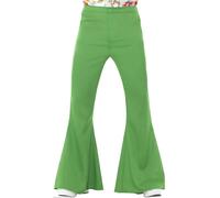 Smiffys 60s Flared Trousers, Green, Men