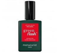 Green Flash Hema & TPO Free Gel Nail Polish - Red Coral 15ml (50067)