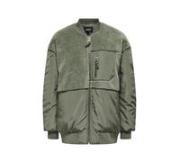 Green Fleece Mix Bomber Jacket - female - ONLY - Bomber Jackets - Green - M - Jackets M