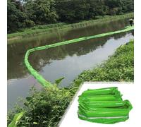 Green Floating Oil Booms for Lakes Surface, 33 ft / 66 ft Long Interception Barrier for Water Surface Debris Waterweed, PVC Oil Spill Containment(L 10m (32.8ft),H 35cm (13 3/4"))