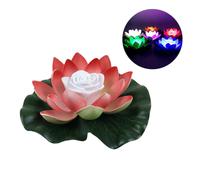 (Green) Floating Powered LED Lotus Flower Light Pond Pool Garden Landscape Lamp