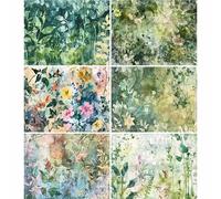 Green Flora Rice Papers, 21 x 26.5cm (6 Sheets) - Decoupage Paper 6X Designs for Collage, Mixed Media, Card Making & Crafts, Decoupage by CRAFT KREATIVELY
