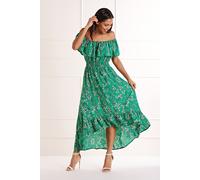Green Floral Bardot Maxi Dress Yumi Green 12