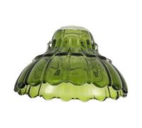 Green Floral Glass Lamp Shade 17 CM Dome 42 MM Fitter | Vintage decorative bell cover for dining rooms and living areas, easy-clean glass, light diffusing, fade resistant