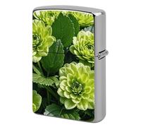 Green Floral Metal Lighter Case Cover, Personalized Graffiti Lighter Sleeve, Waterproof Double-Sided Protector for Women Men Gifts