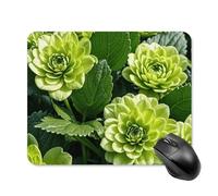 Green Floral Mouse Pad Square Laptop Mouse Mat Cute Computer Mousepad Keyboard Pad Non-Slip Desk Pads for Gaming Office Work Home 20 * 25cm