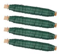 Green Floral Paddle Wire 4-Roll Set for Florists - Flexible Stem Wire for Crafts, Wreath Making, Binding & Flower Arranging
