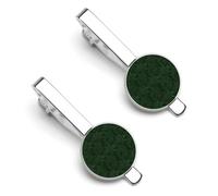 Green Floral Pattern 2 Pcs Tie Clips for Men Necktie Tie Bar