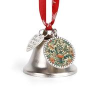 Green Floral Pattern Christmas Bell Christmas Tree Decoration Love Bell Personalization Sleigh Bells Ornaments Jingling Bells for Holiday Party Decoration
