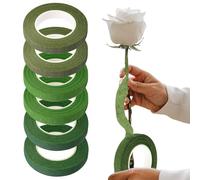 Green Floral Tape - Floral Tape | 6 Rolls Wraps For Crafts Projects Arrangement Arts Florist Wedding Women Men | 1/2 inch X 180 Yard Flower Tape For Bouquet Stem Wrapping