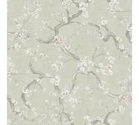 Green Floral Wallpaper Cherry Blossom Sage 78199-1 AS Creation Room Decor