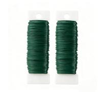 Green Florist Wire, 2 Rolls x 35m Christmas Wreath Making Wires, 22 Gauge Christmas Wreath Wire for Floral Arrangements, Bouquets Binding, DIY Craft Supplies, Garden Floristry Wires Green