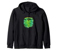 Green Flow Natural Energy Motion Plant Concept Zip Hoodie