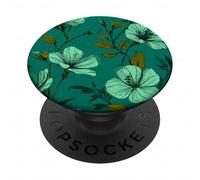 Green Flower Floral Blossom Leaves Pattern Print PopSockets Adhesive PopGrip