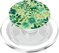 Green Flower Floral Blossom Leaves Pattern Print PopSockets PopGrip for MagSafe
